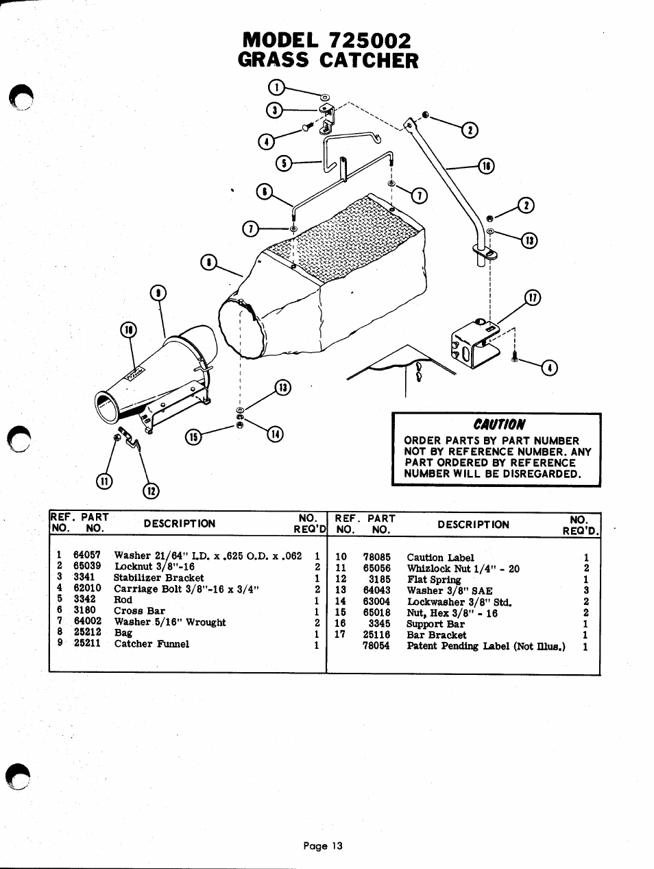 Model 72s002 grass catcher | Ariens FAIRWAY PM 12000 User Manual | Page 13 / 37