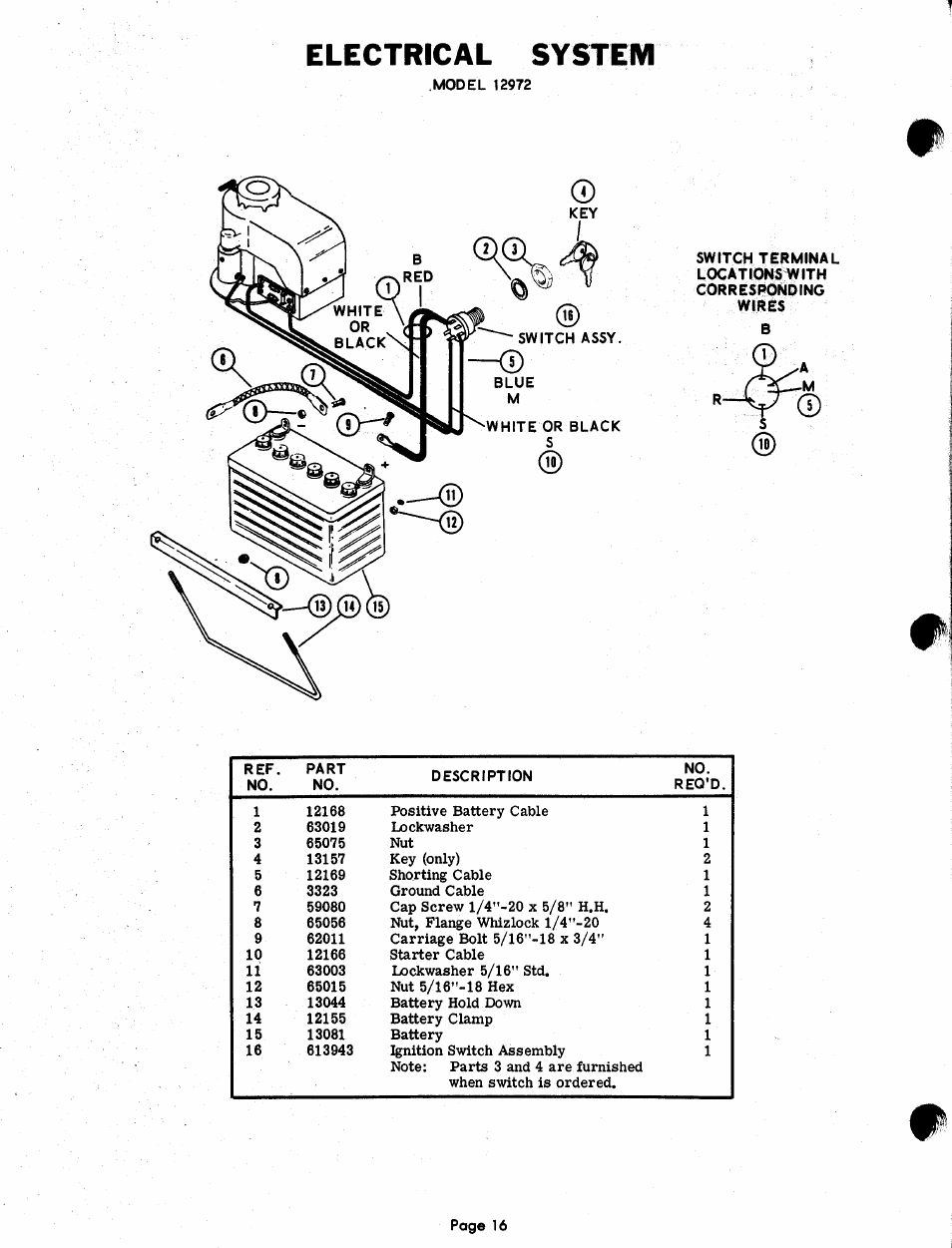 Electrical system | Ariens FAIRWAY PM 12000 User Manual | Page 16 / 37