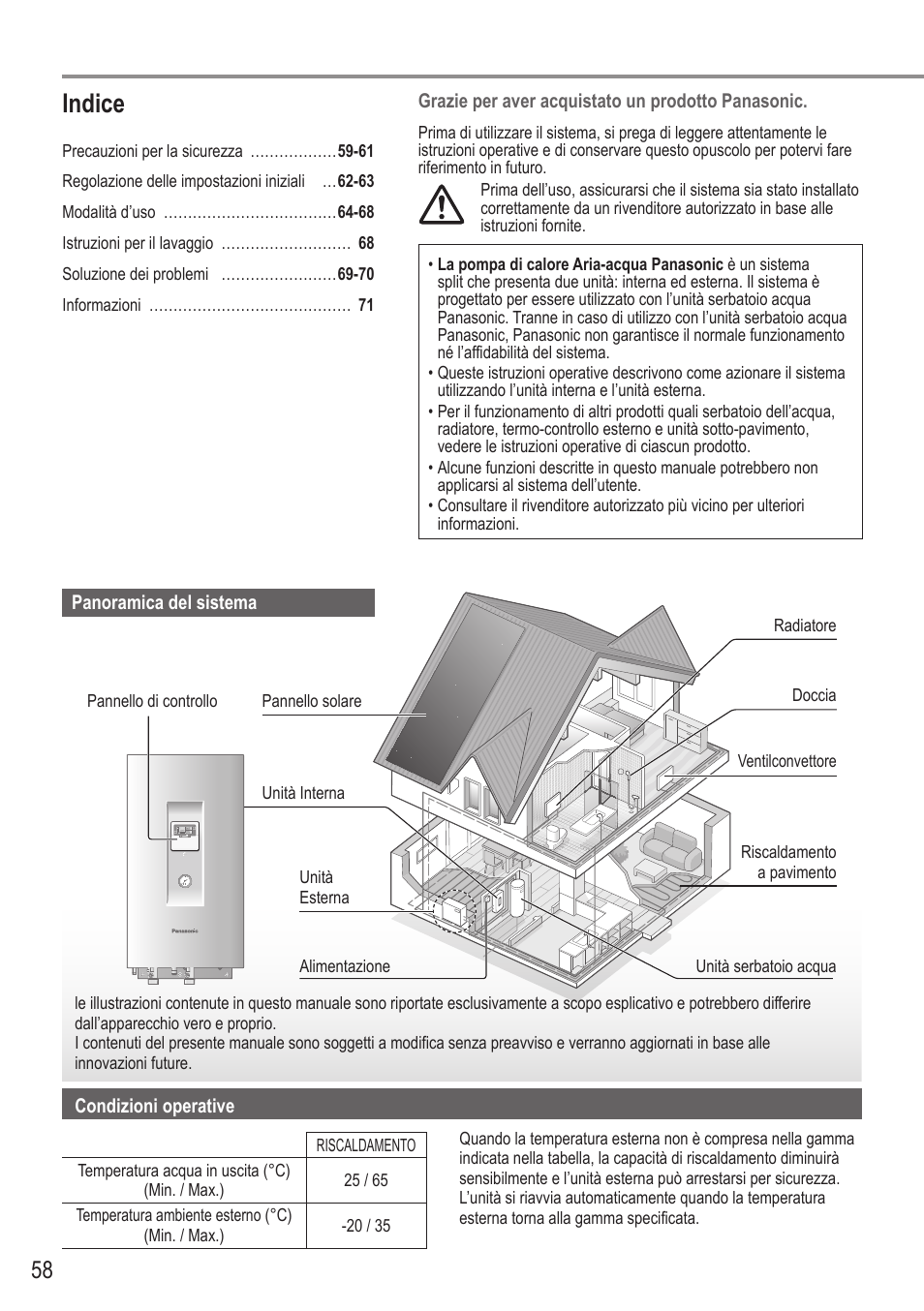 Indice | Panasonic WHUH12FE5 User Manual | Page 58 / 100