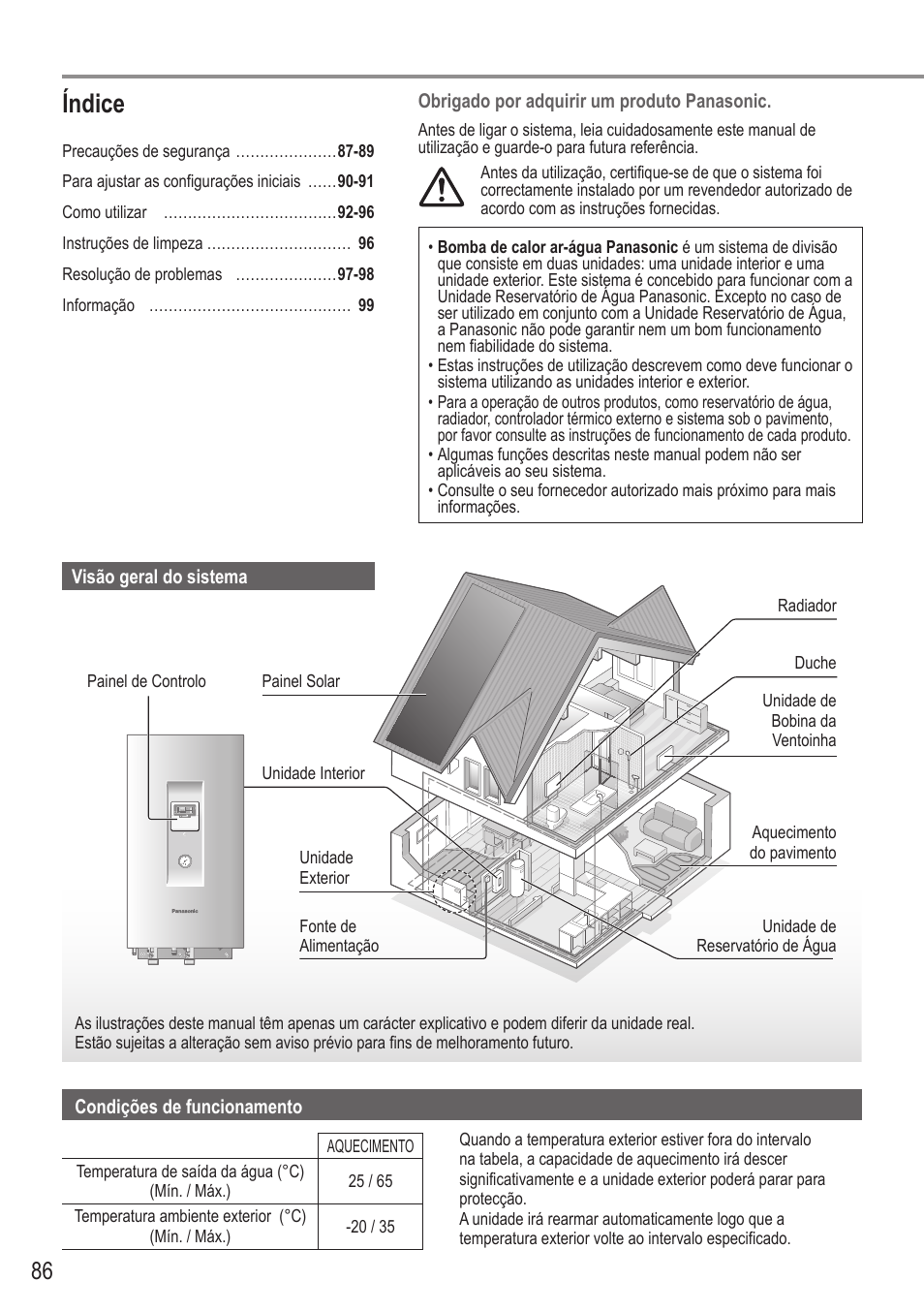 Índice | Panasonic WHUH12FE5 User Manual | Page 86 / 100