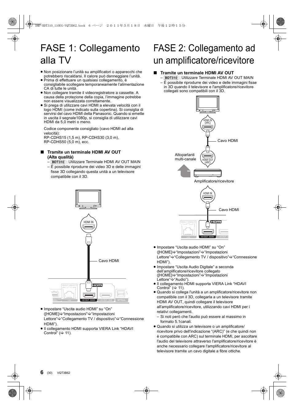 Fase 1: collegamento alla tv | Panasonic DMPBDT310EG User Manual | Page 30 / 136