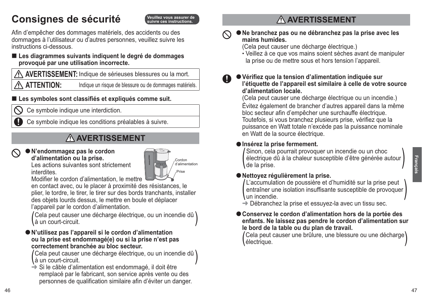 Consignes de sécurité | Panasonic NCZF1 User Manual | Page 24 / 44