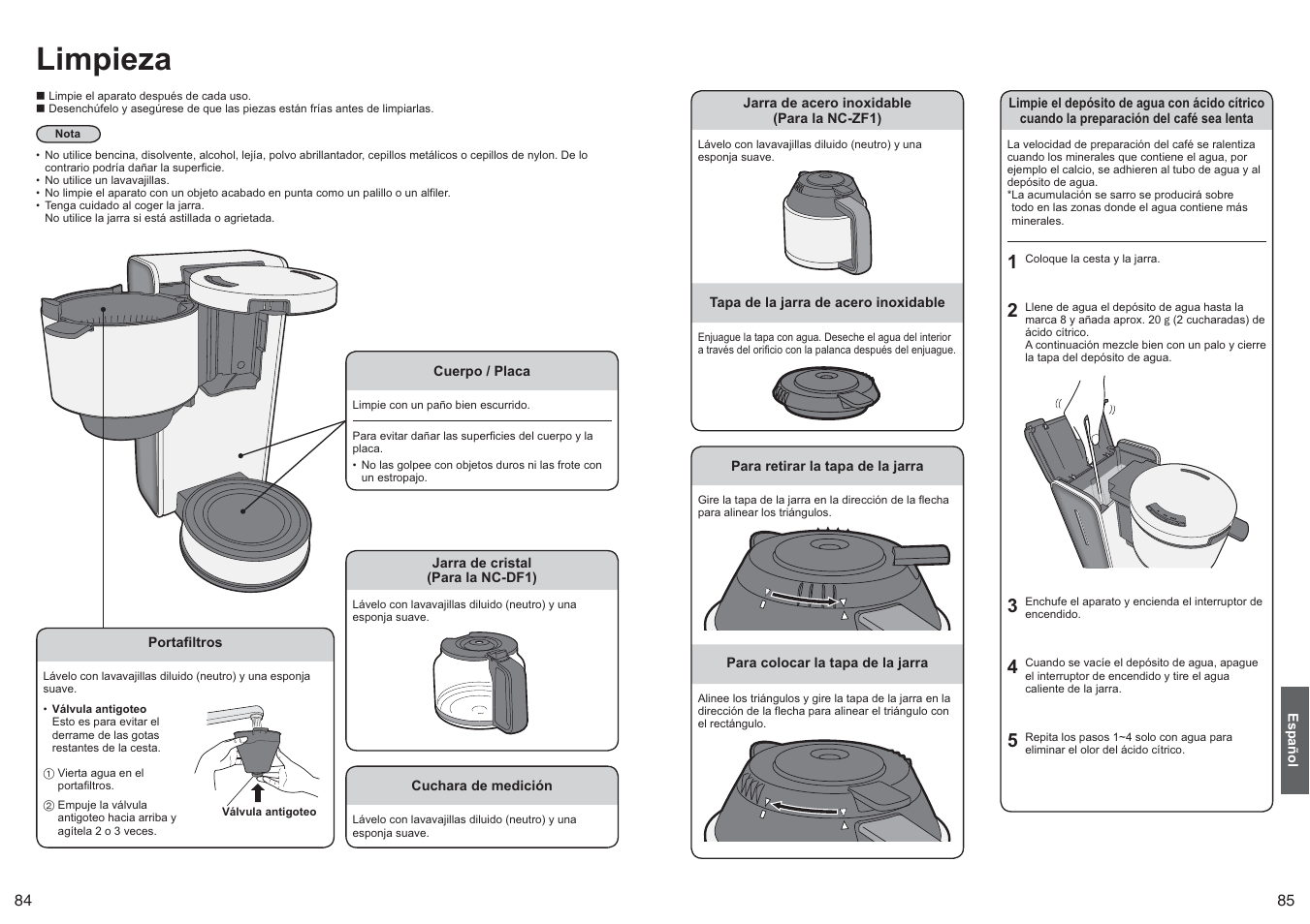 Limpieza | Panasonic NCZF1 User Manual | Page 43 / 44