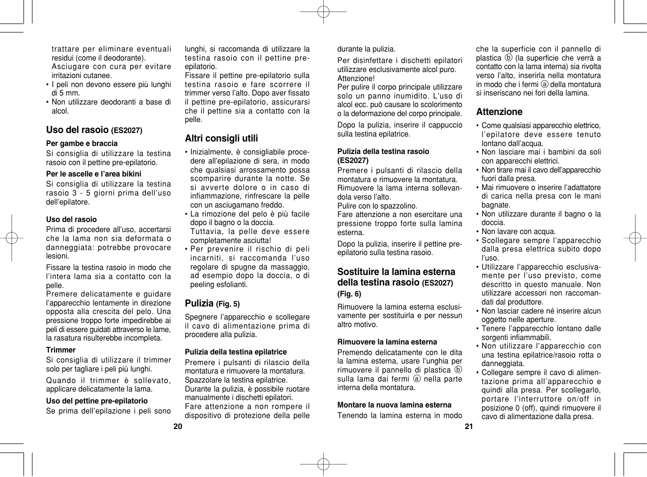 Panasonic ES2023 User Manual | Page 11 / 34