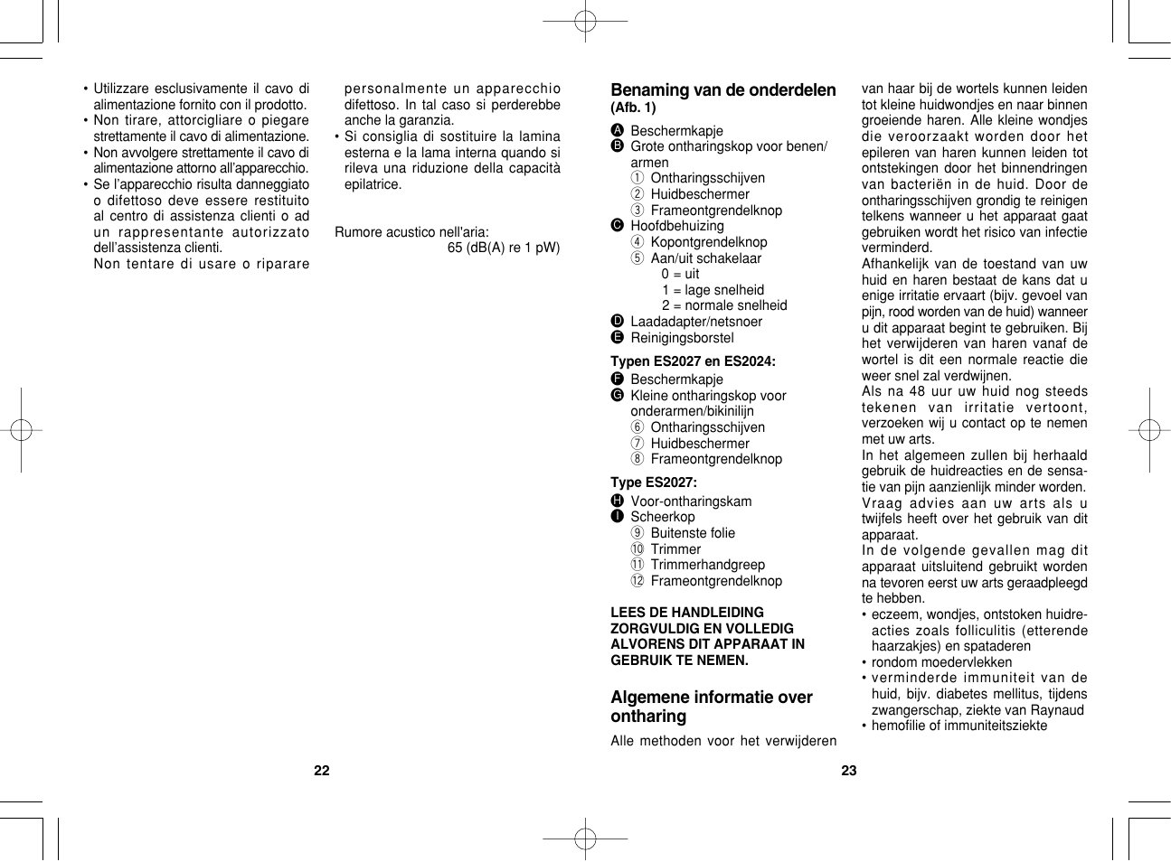 Panasonic ES2023 User Manual | Page 12 / 34