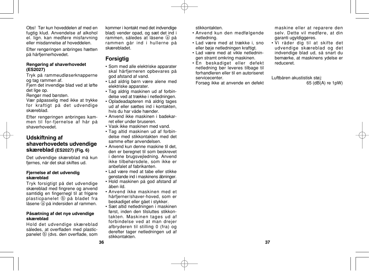 Panasonic ES2023 User Manual | Page 19 / 34