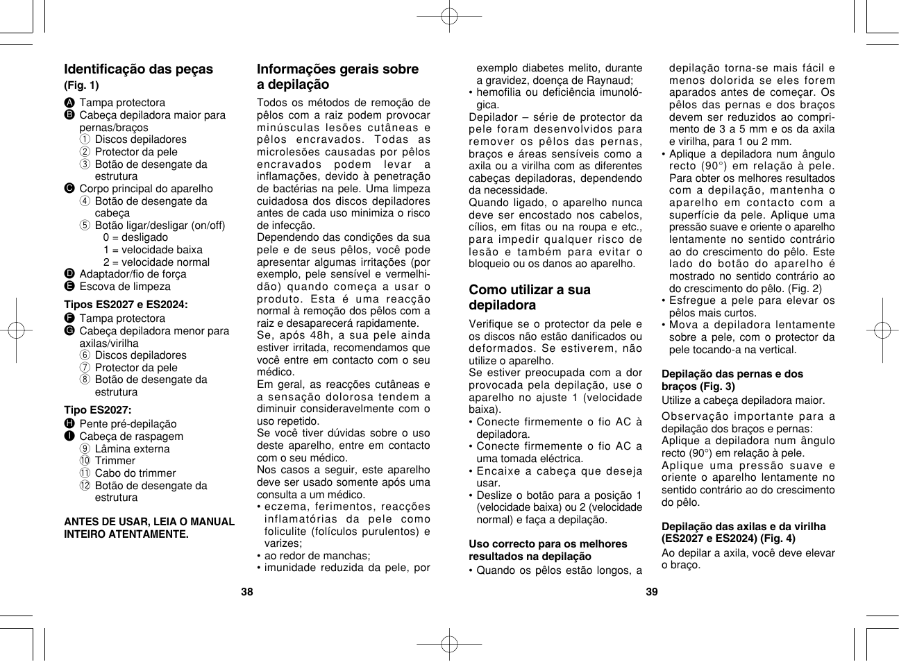 Panasonic ES2023 User Manual | Page 20 / 34