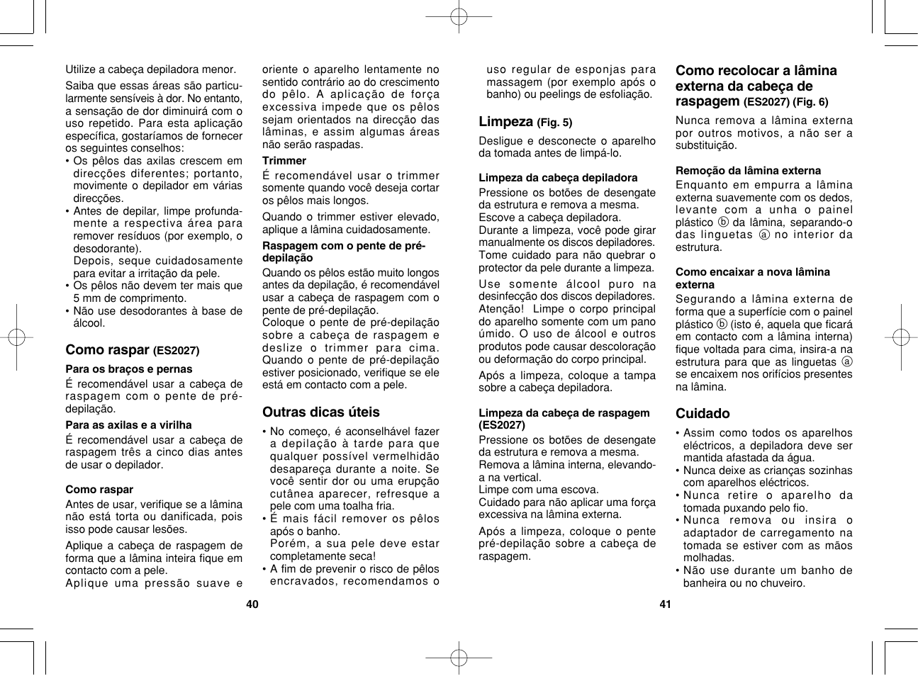 Panasonic ES2023 User Manual | Page 21 / 34