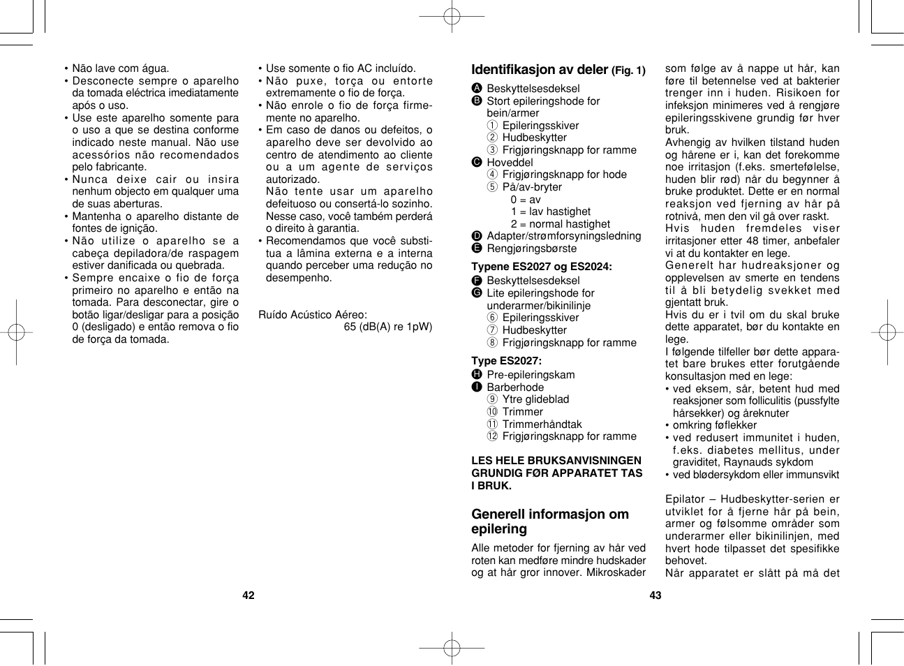 Panasonic ES2023 User Manual | Page 22 / 34