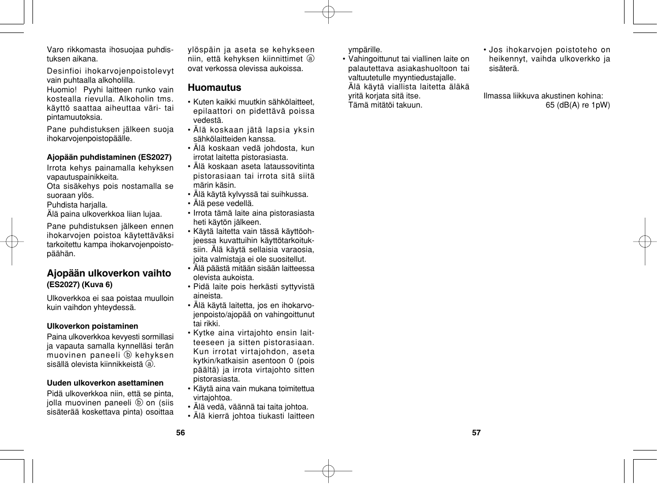 Panasonic ES2023 User Manual | Page 29 / 34