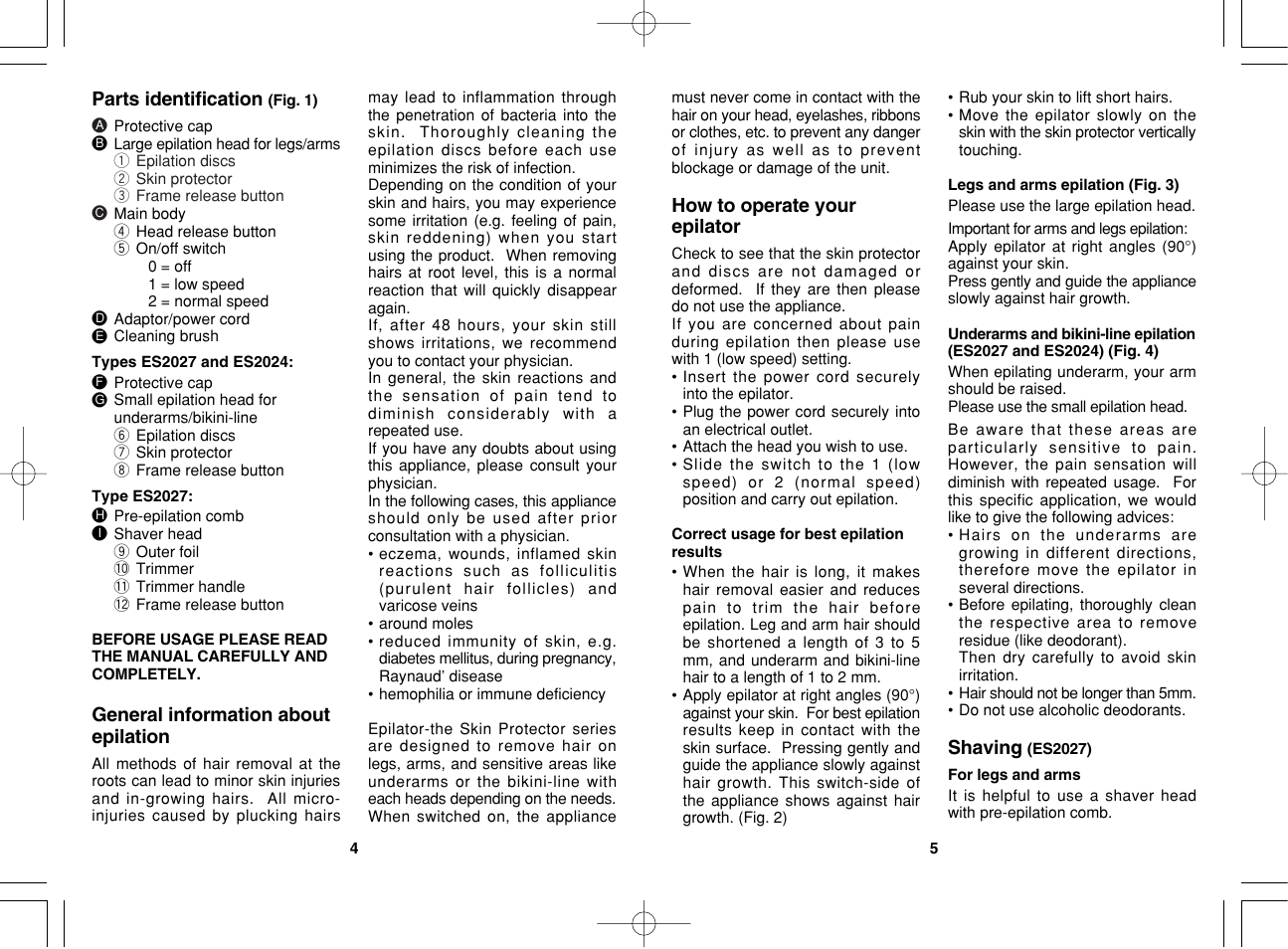 Panasonic ES2023 User Manual | Page 3 / 34