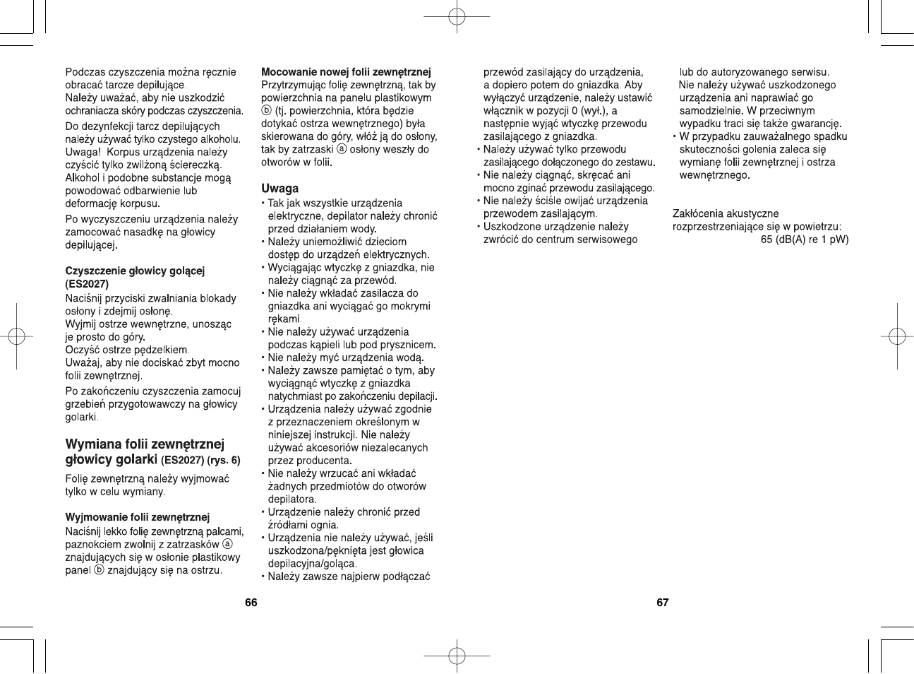 Panasonic ES2023 User Manual | Page 34 / 34