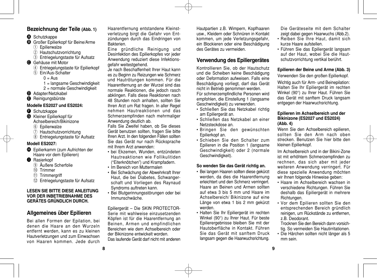 Panasonic ES2023 User Manual | Page 5 / 34