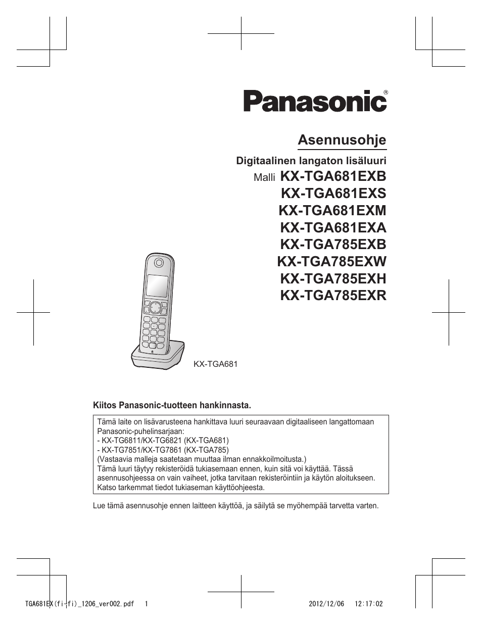 7_tga681ex(fi-fi)_1206_ver002.pdf | Panasonic KXTGA785EX User Manual | Page 49 / 112