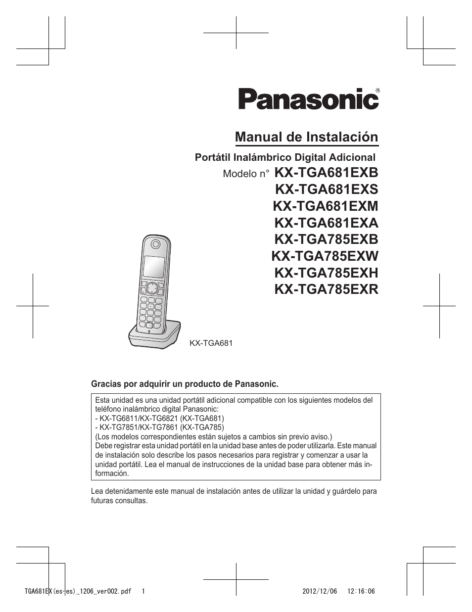 11_tga681ex(es-es)_1206_ver002.pdf | Panasonic KXTGA785EX User Manual | Page 81 / 112