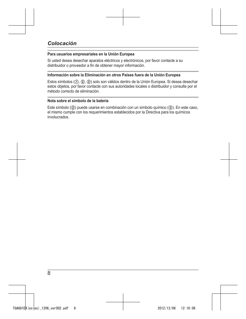 8colocación | Panasonic KXTGA785EX User Manual | Page 88 / 112