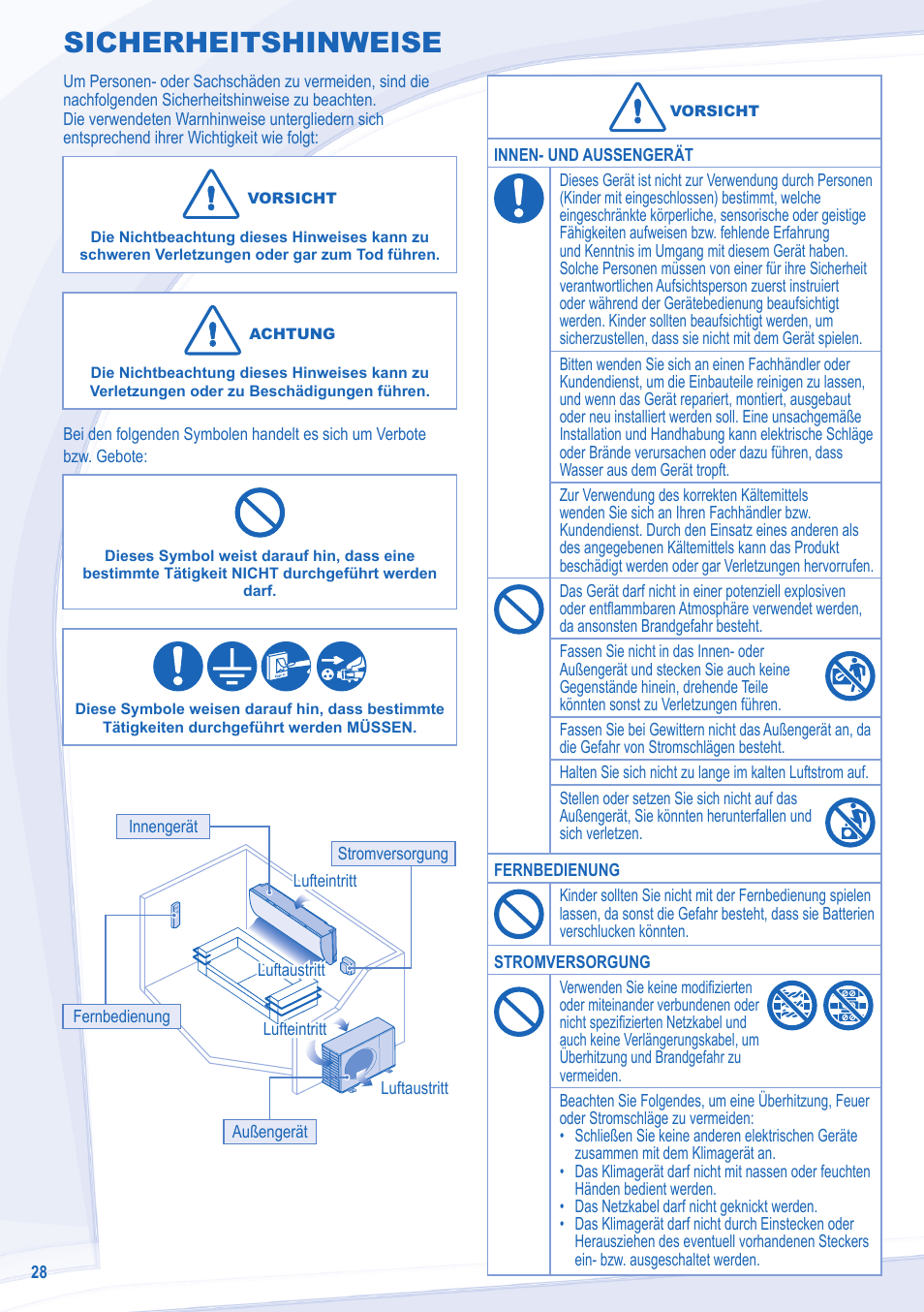 Sicherheitshinweise | Panasonic CUE24NKE User Manual | Page 28 / 52