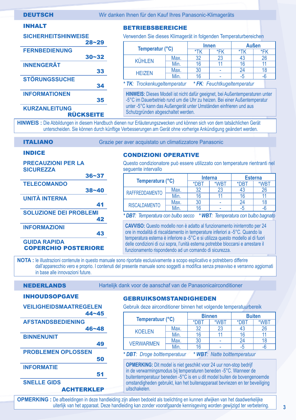 Panasonic CUE24NKE User Manual | Page 3 / 52