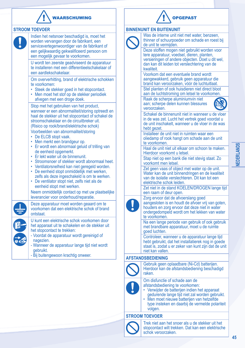 Panasonic CUE24NKE User Manual | Page 45 / 52