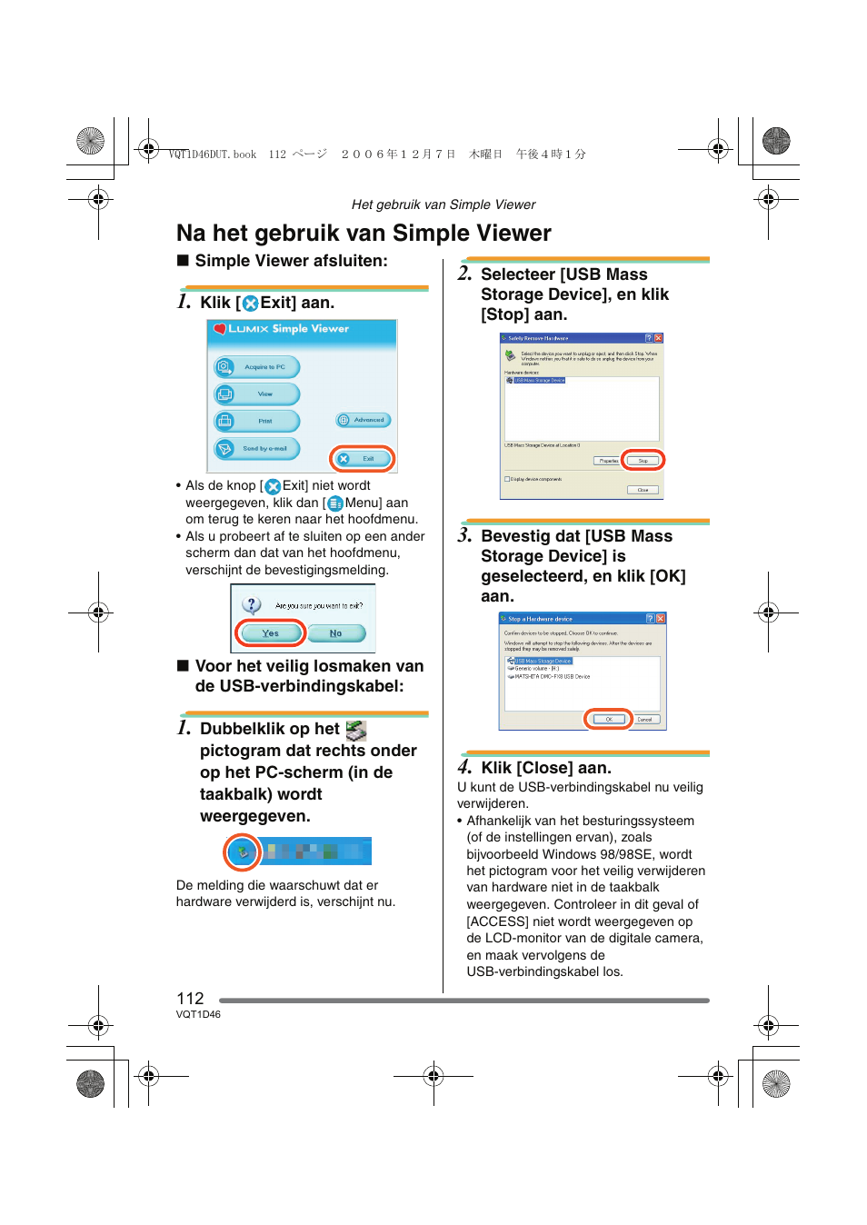 Na het gebruik van simple viewer | Panasonic DMCFX10 User Manual | Page 112 / 120