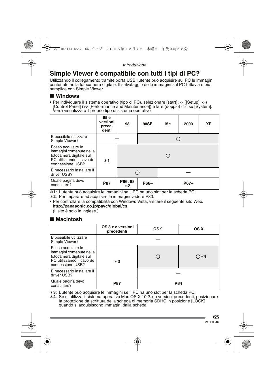 Simple viewer è compatibile con tutti i tipi di pc, Windows, Macintosh | Panasonic DMCFX10 User Manual | Page 65 / 120