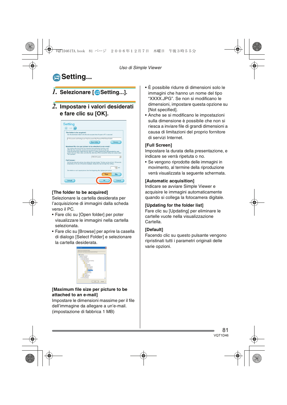Setting | Panasonic DMCFX10 User Manual | Page 81 / 120