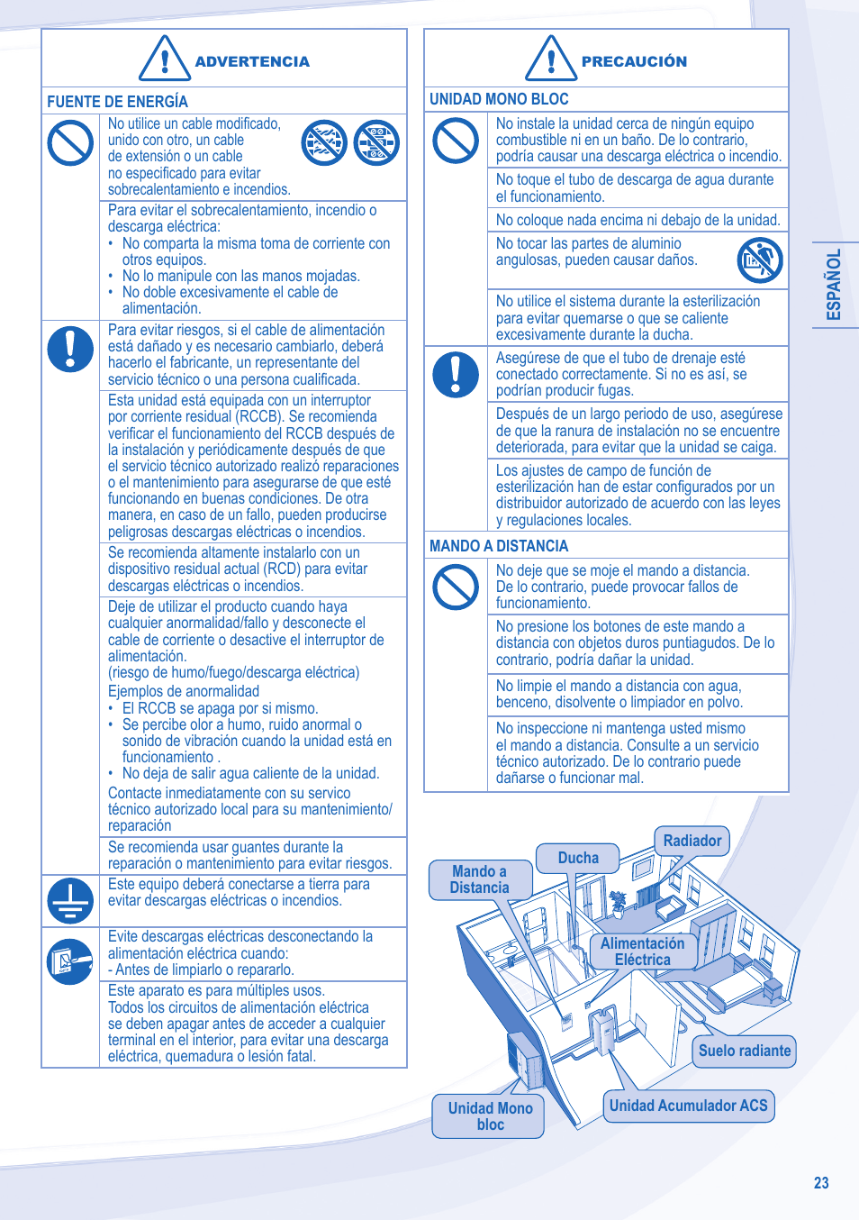 Panasonic WHMDC09E3E5 User Manual | Page 23 / 92