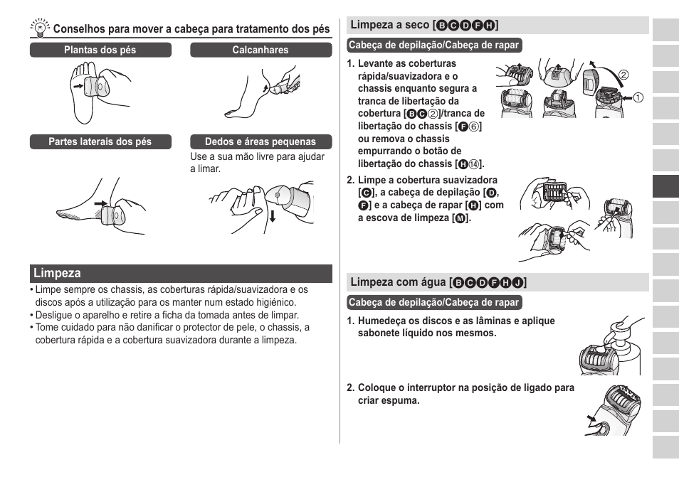 Limpeza | Panasonic ESED20 User Manual | Page 139 / 346