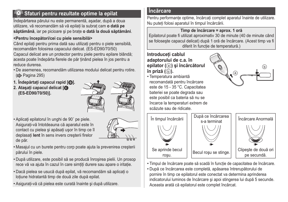 Sfaturipentrurezultateoptimelaepilat, Încărcare | Panasonic ESED20 User Manual | Page 294 / 346