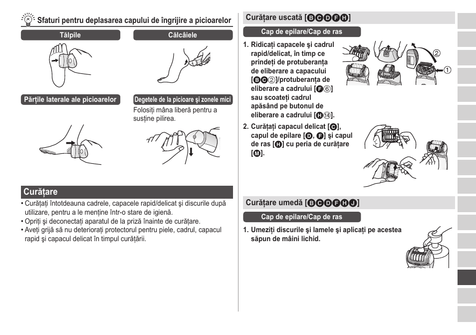 Curăţare | Panasonic ESED20 User Manual | Page 299 / 346