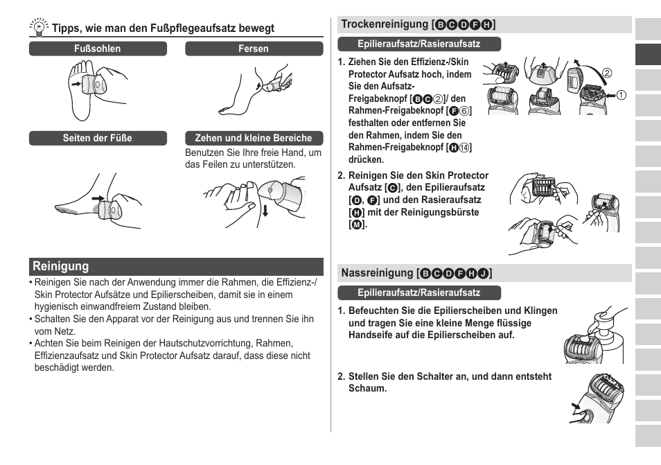 Reinigung | Panasonic ESED20 User Manual | Page 39 / 346