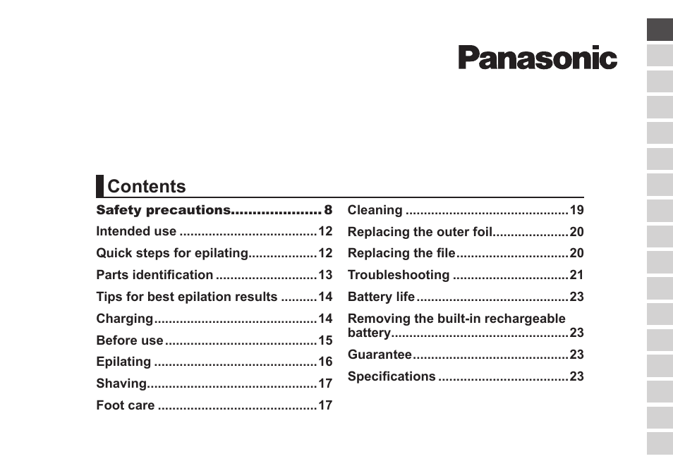 Panasonic ESED20 User Manual | Page 5 / 346