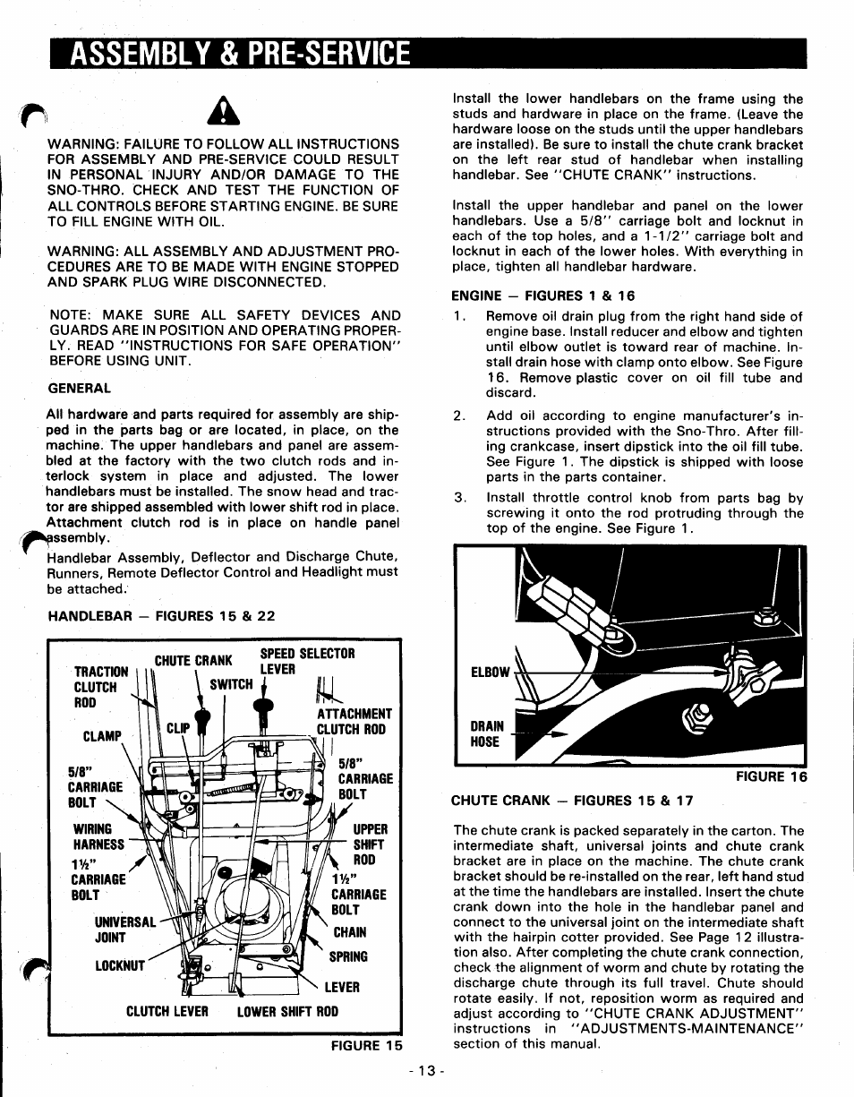 Assembly & pre-service | Ariens 924071 User Manual | Page 13 / 16