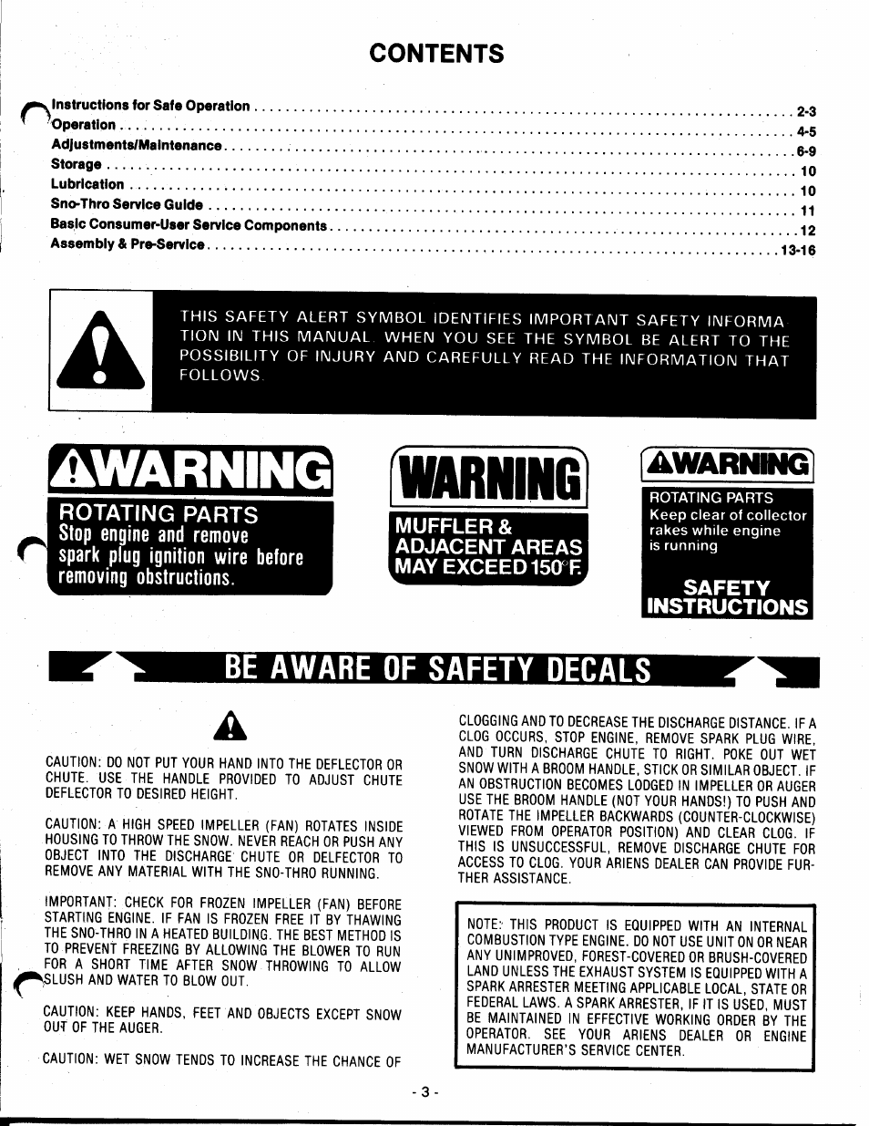 Ariens 924071 User Manual | Page 3 / 16