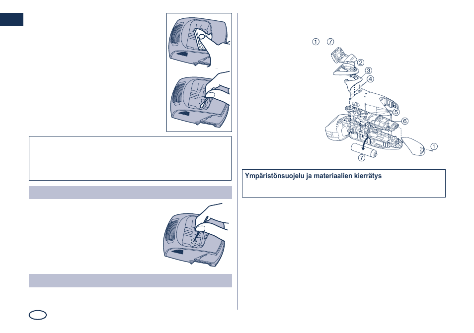 Jos vesi ei valu pois puhdistustelineestä, Sisäänrakennetun akun poisto | Panasonic ES8249 User Manual | Page 102 / 190
