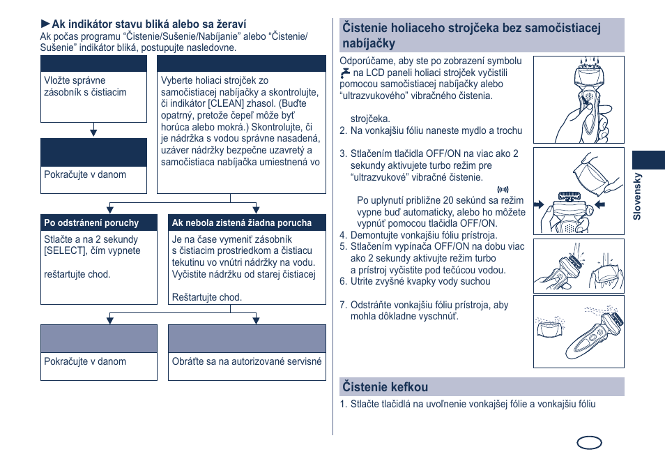 Čistenie kefkou | Panasonic ES8249 User Manual | Page 127 / 190