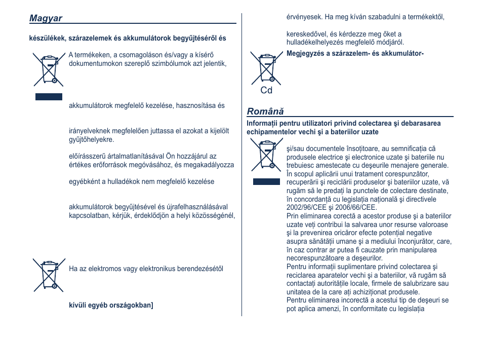 Magyar, Română | Panasonic ES8249 User Manual | Page 187 / 190