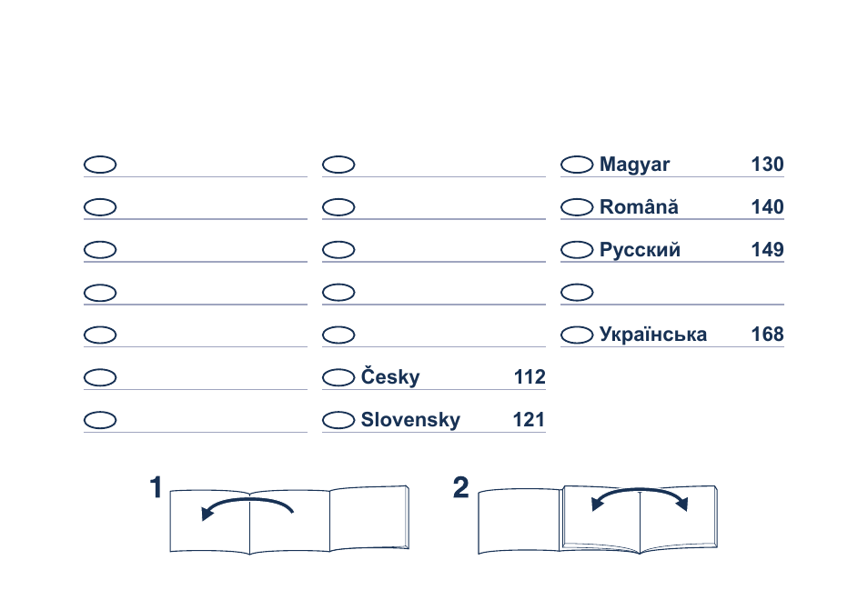 English 4, Deutsch 13, Français 22 | Italiano 31, Nederlands 40, Español 49, Dansk 58, Português 67, Norsk 76, Svenska 85 | Panasonic ES8249 User Manual | Page 2 / 190