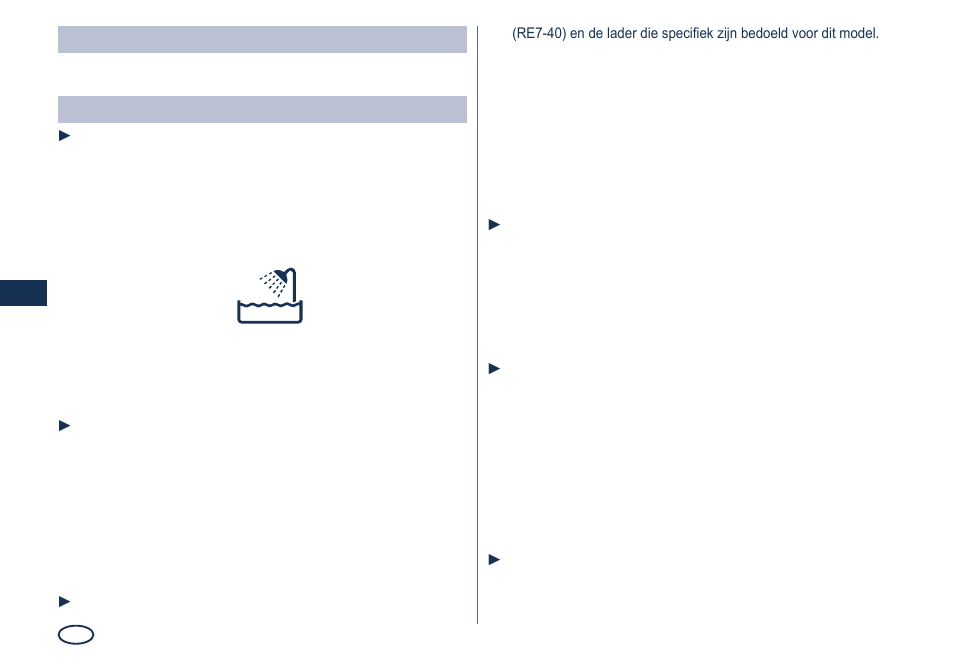 Waarschuwing, Belangrijk | Panasonic ES8249 User Manual | Page 40 / 190