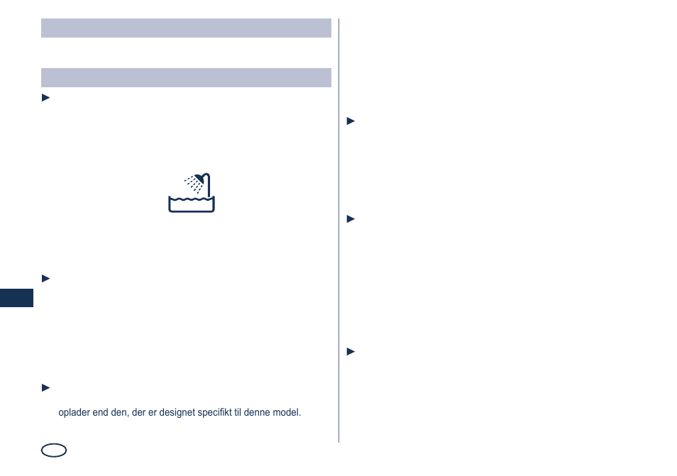 Advarsel, Vigtigt | Panasonic ES8249 User Manual | Page 58 / 190