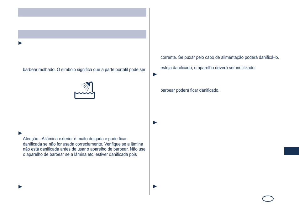 Aviso, Importante | Panasonic ES8249 User Manual | Page 67 / 190