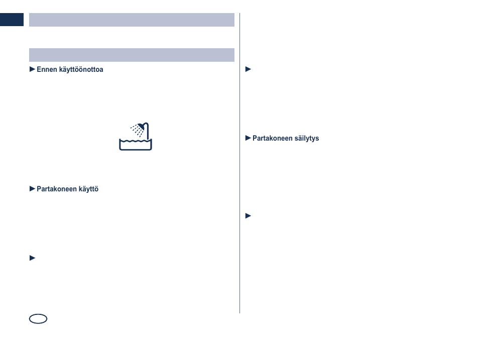 Varoitus, Tärkeää | Panasonic ES8249 User Manual | Page 94 / 190