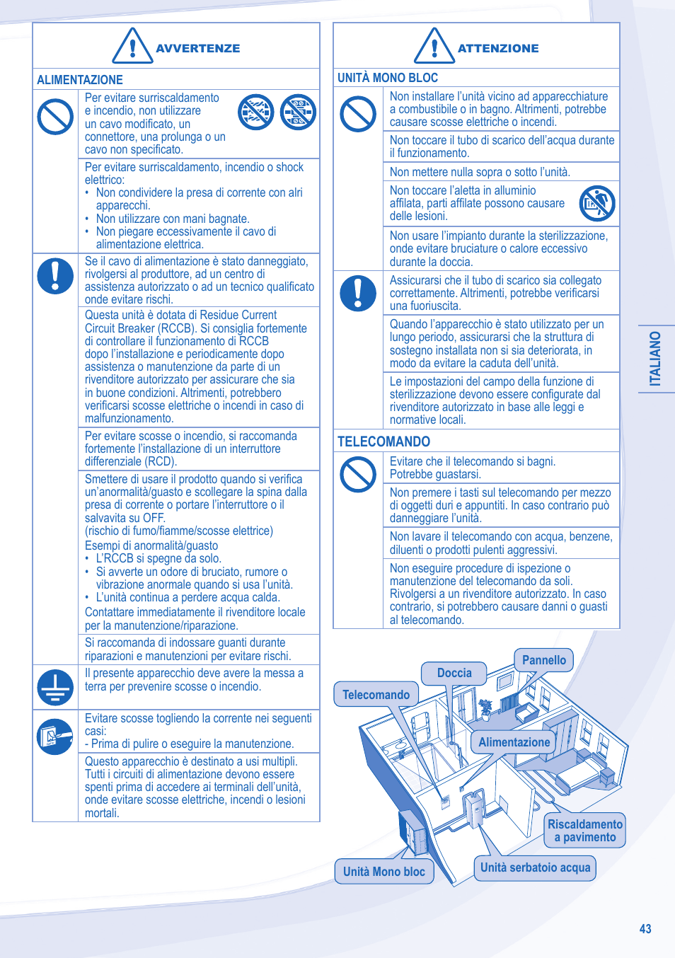 Panasonic WHMXC09D3E5 User Manual | Page 43 / 92