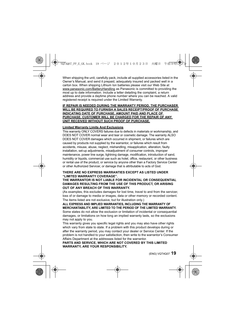 Panasonic DMWFL360LGK User Manual | Page 19 / 165