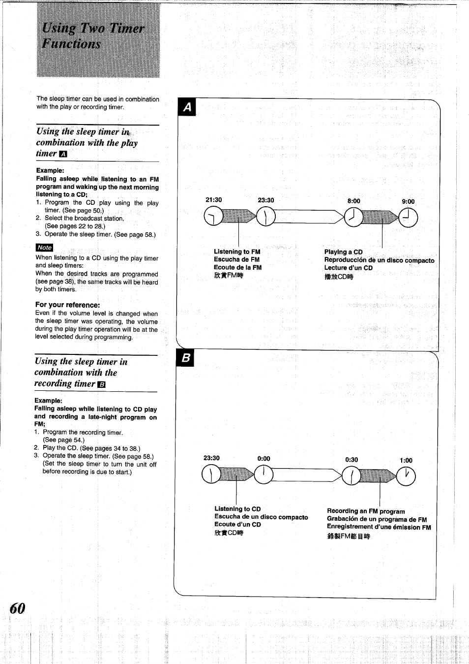 Using two timer functions, For your reference | Panasonic RXDS05 User Manual | Page 60 / 88