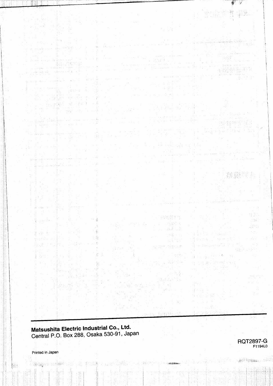 Matsushita electric industrial co., ltd | Panasonic RXDS05 User Manual | Page 88 / 88