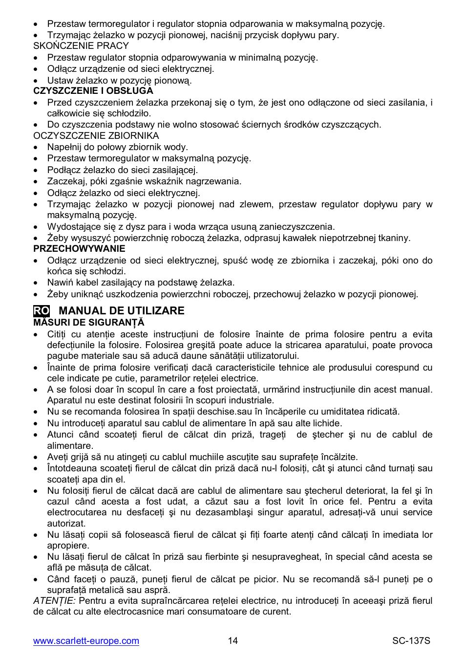 Scarlett SC-137S User Manual | Page 14 / 34