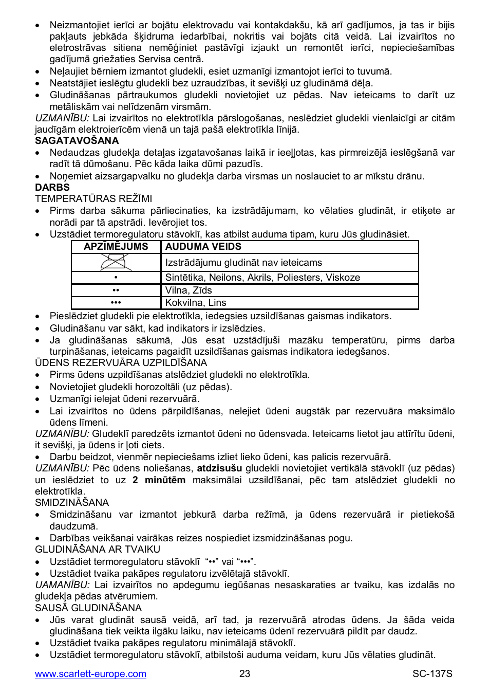 Scarlett SC-137S User Manual | Page 23 / 34