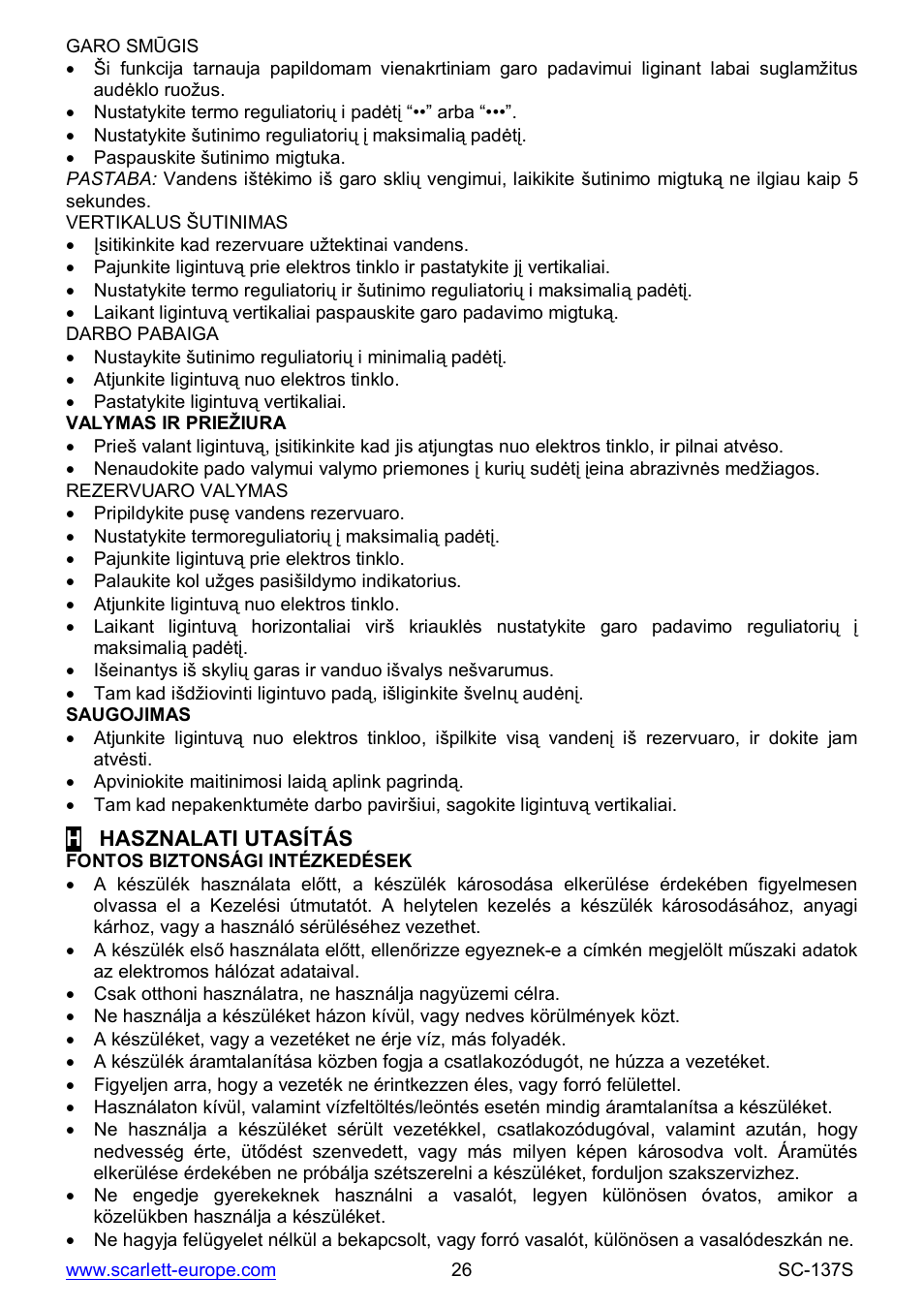 Scarlett SC-137S User Manual | Page 26 / 34