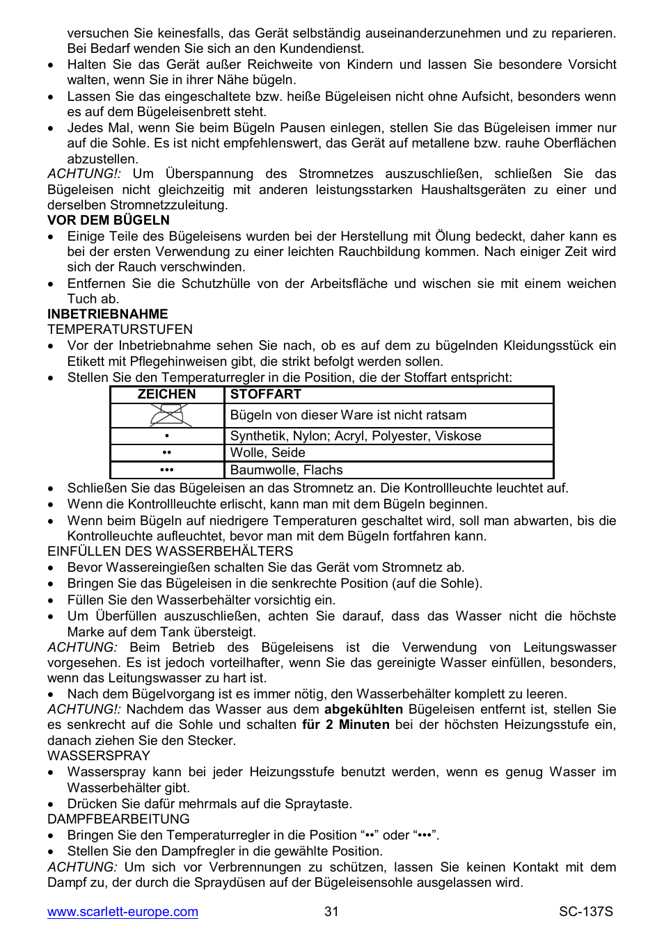 Scarlett SC-137S User Manual | Page 31 / 34